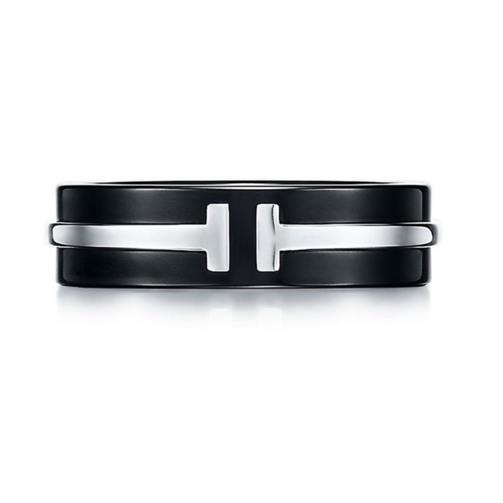 Tiffany & Co. Black titanium and Silver Ring